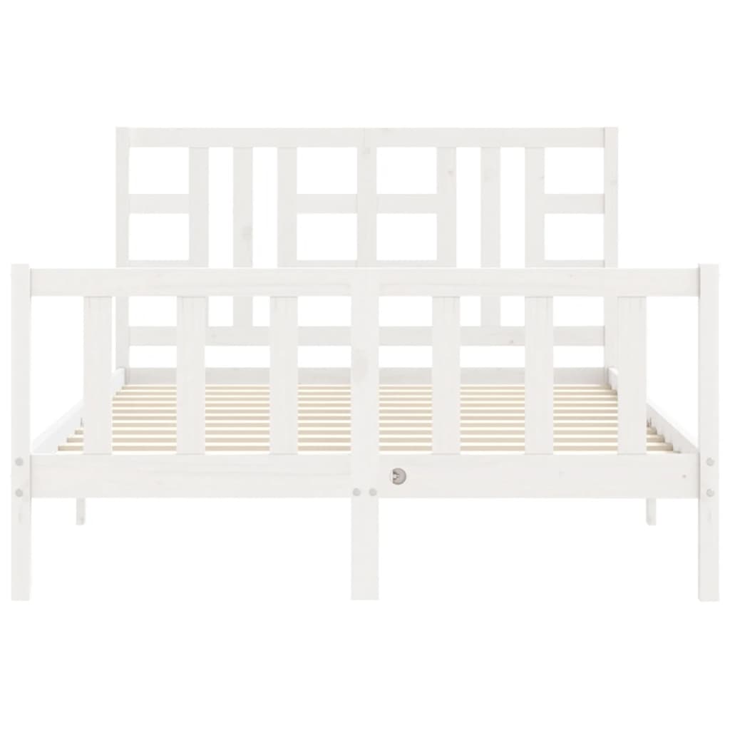 vidaXL Bed Frame without Mattress White 140x190 cm Solid Wood Pine