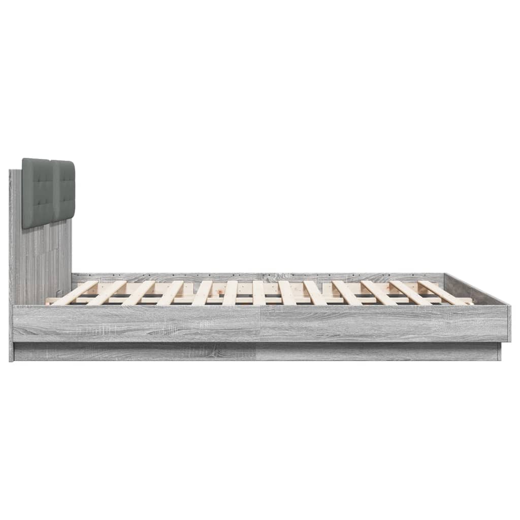 vidaXL Bed Frame without Mattress Grey Sonoma 200x200 cm