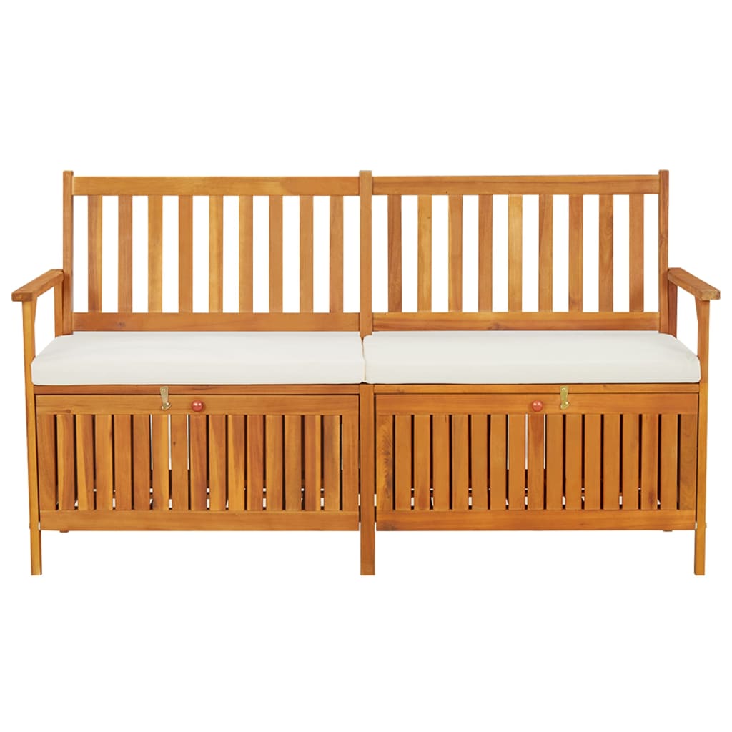 vidaXL Storage Bench with Cushion 170 cm Solid Wood Acacia