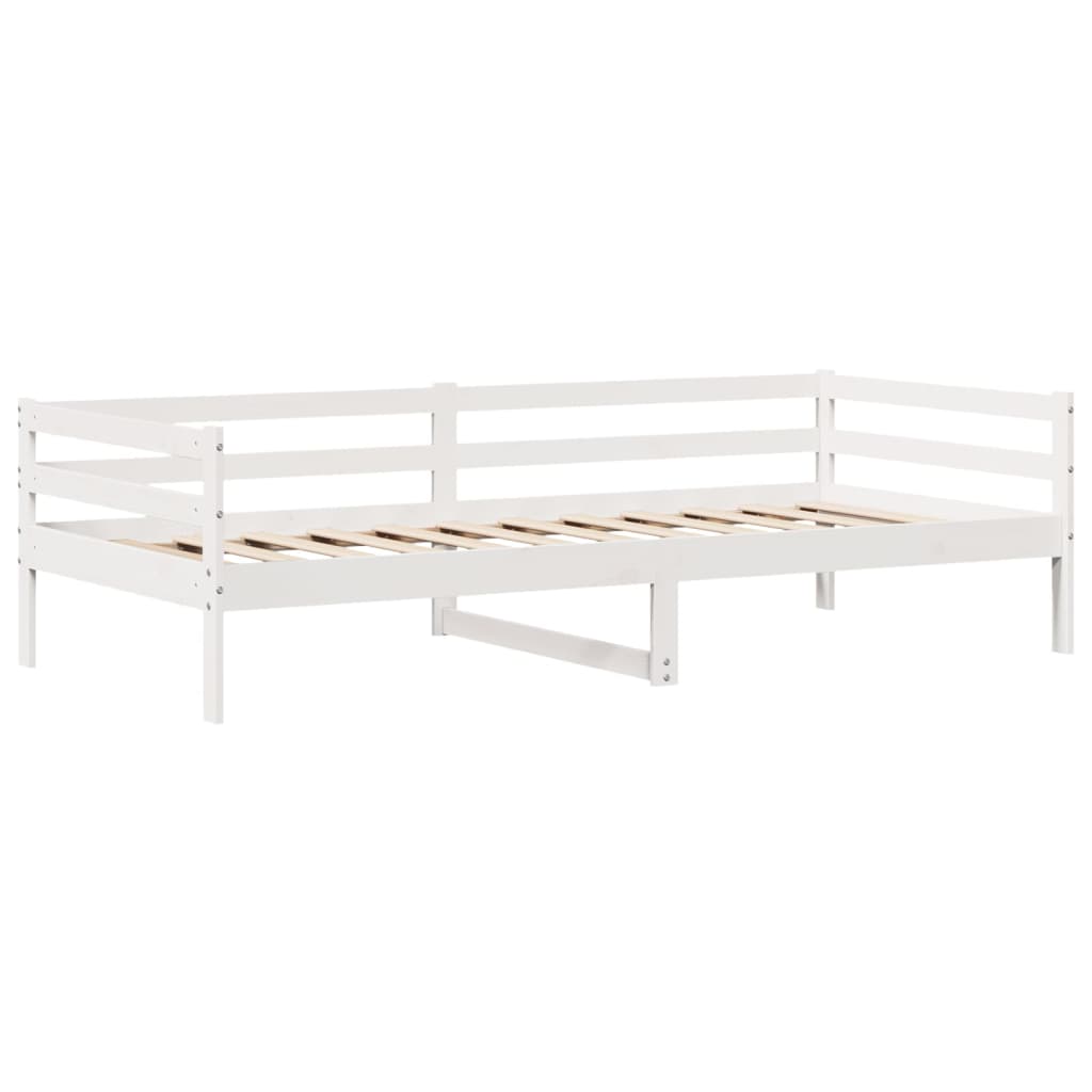 vidaXL Daybed with Drawers without Mattress White 90x200 cm Solid Wood