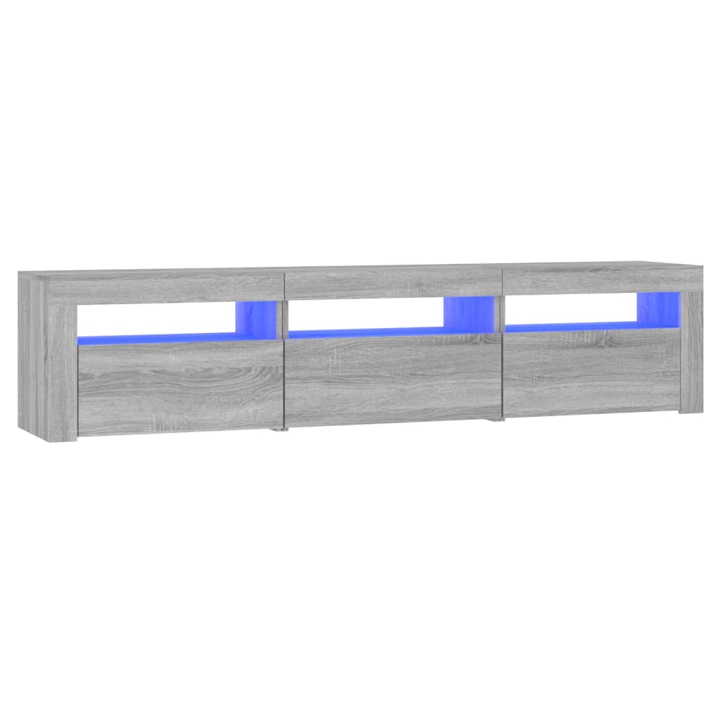 vidaXL TV Cabinet with LED Lights Grey Sonoma 180x35x40 cm