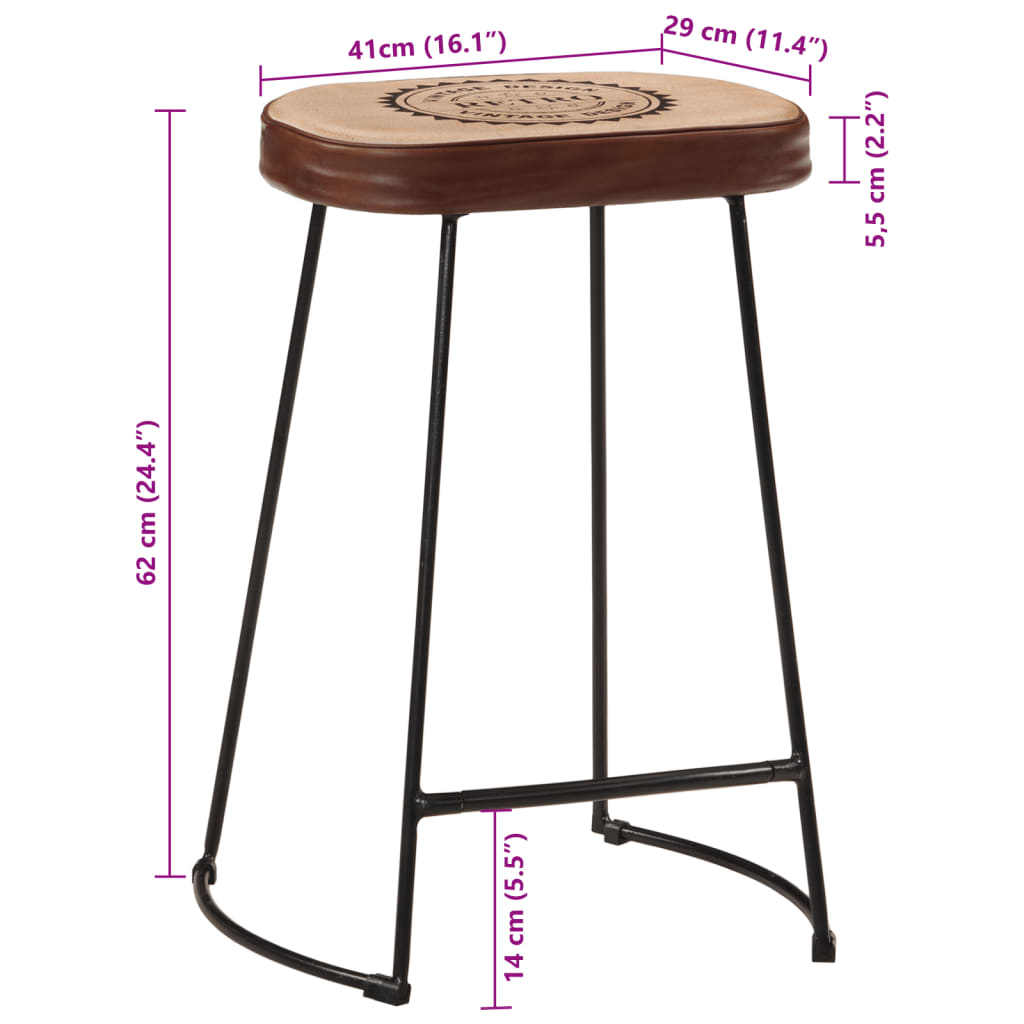 vidaXL Bar Stools 2 pcs Dark Brown 41x29x62 cm