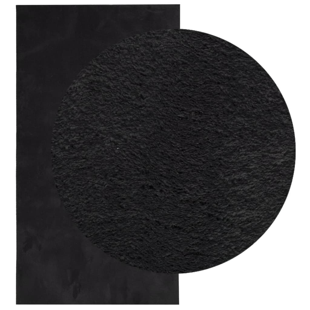 vidaXL Rug HUARTE Short Pile Soft and Washable Black 80x150 cm