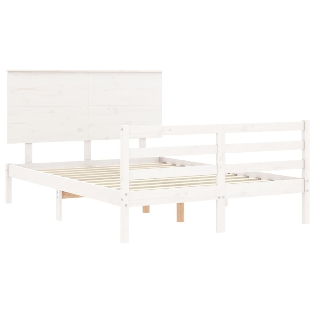 vidaXL Bed Frame without Mattress White 120x200 cm Solid Wood