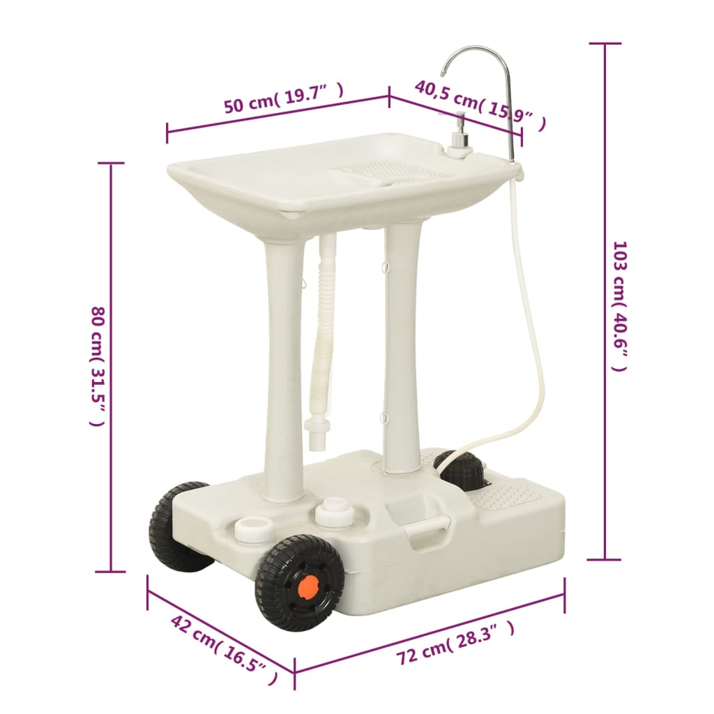 vidaXL Portable Camping Toilet and Handwash Stand Set