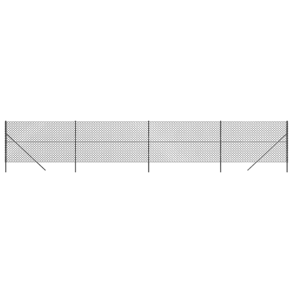 vidaXL Chain Link Fence Anthracite 2.2x10 m