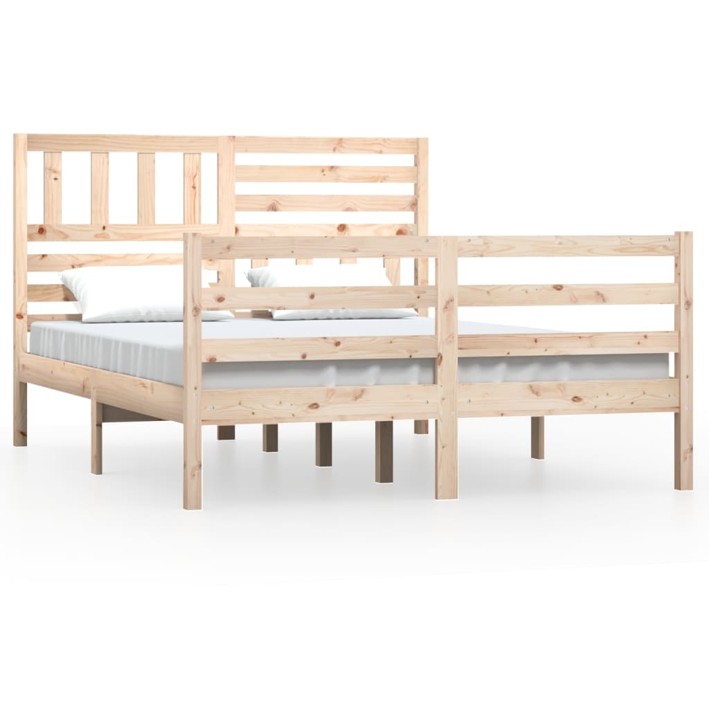 vidaXL Bed Frame without Mattress Solid Wood 140x190 cm