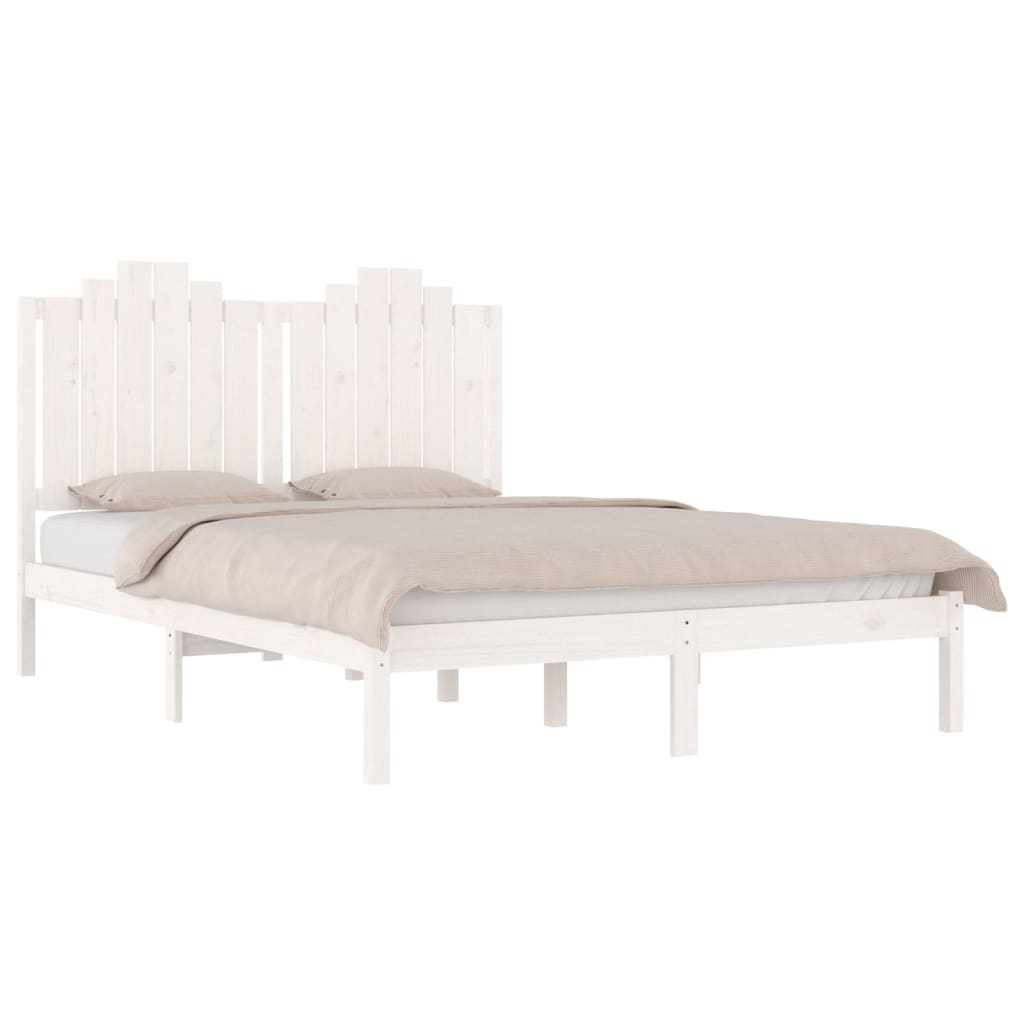 vidaXL Bed Frame White Solid Wood Pine 120x200 cm