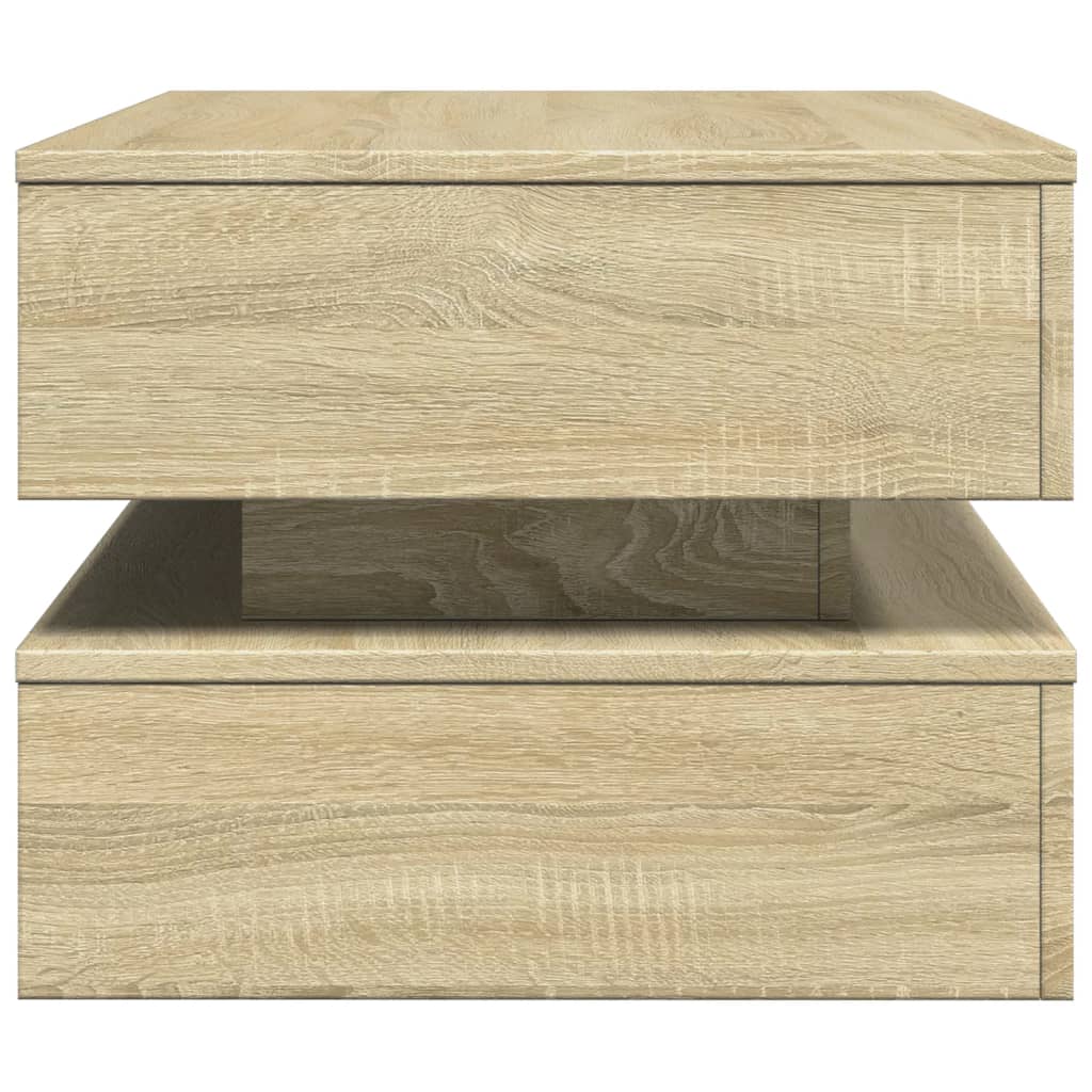 vidaXL Coffee Table with LED Lights Sonoma Oak 90x50x40 cm