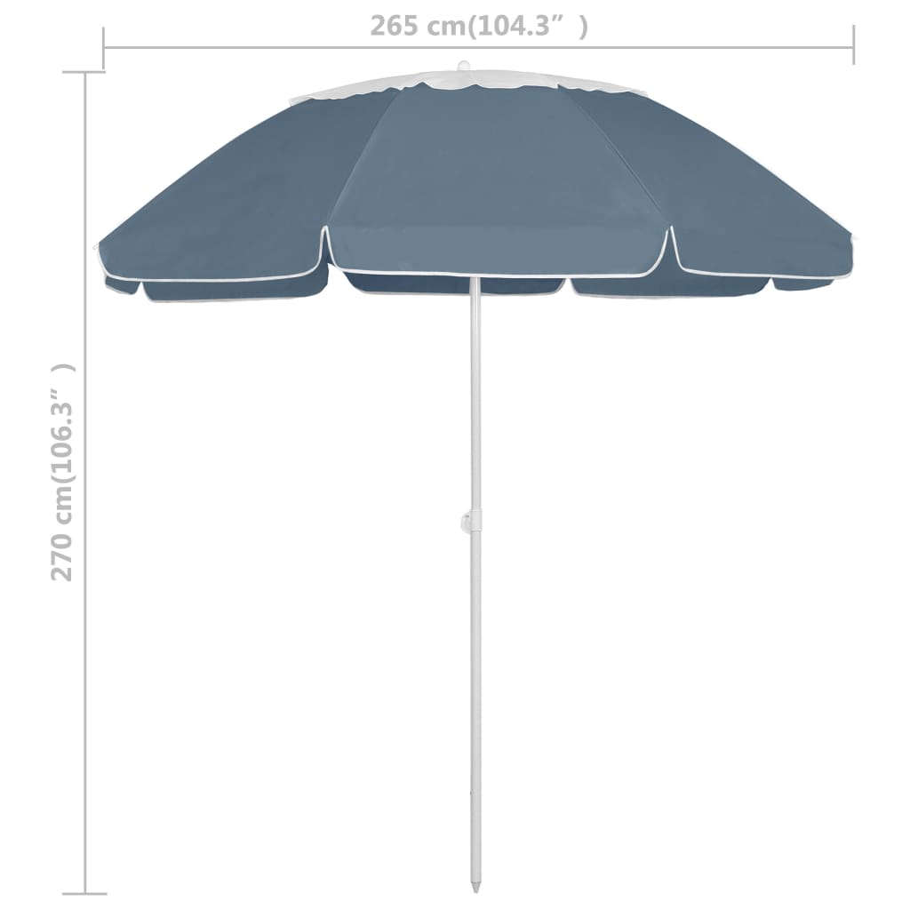 vidaXL Beach Parasol Blue 300 cm