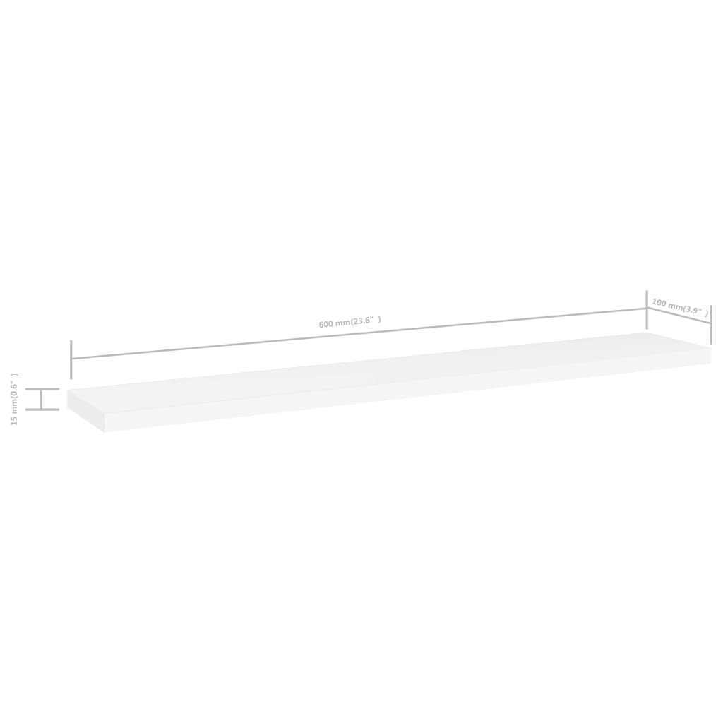 vidaXL Bookshelf Boards 8 pcs White 60x10x1.5 cm Engineered Wood