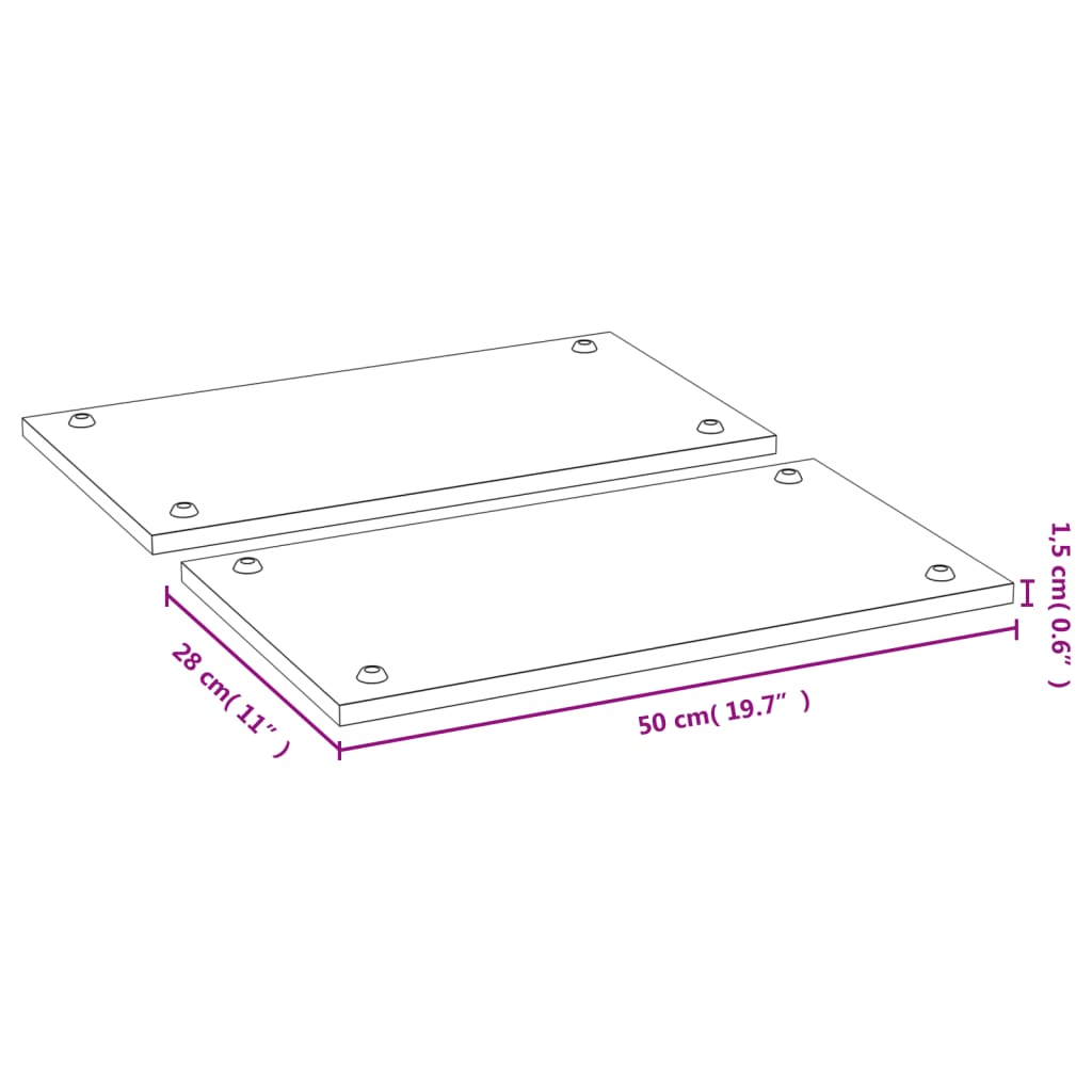 vidaXL Cooker Covers 2 pcs 50x28x1.5 cm Bamboo