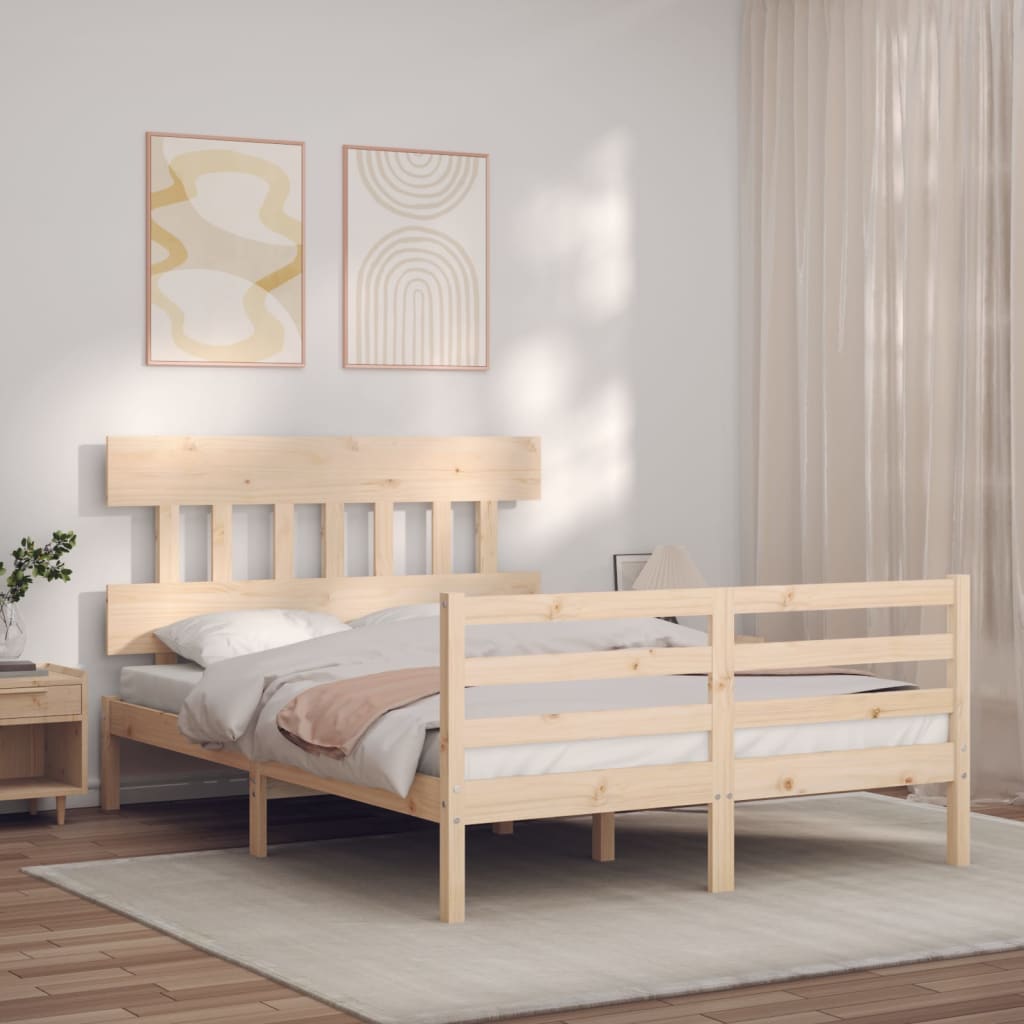 vidaXL Bed Frame without Mattress Double Solid Wood