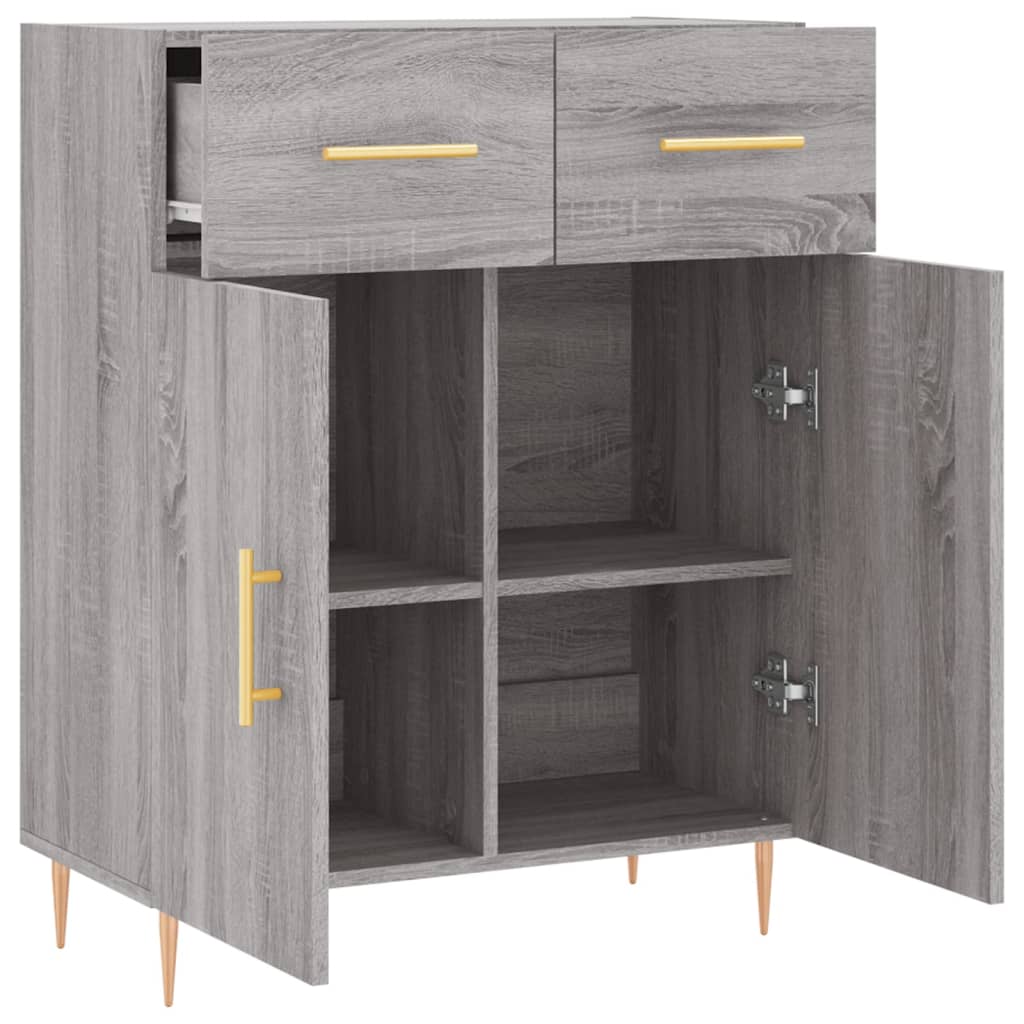 vidaXL Sideboard Grey Sonoma 69.5x34x90 cm Engineered Wood