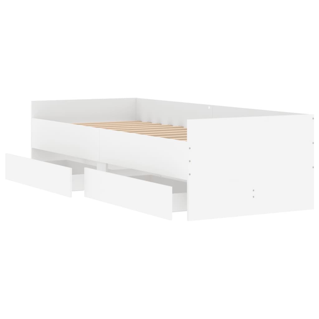 vidaXL Bed Frame without Mattress White 75x190 cm Small Single