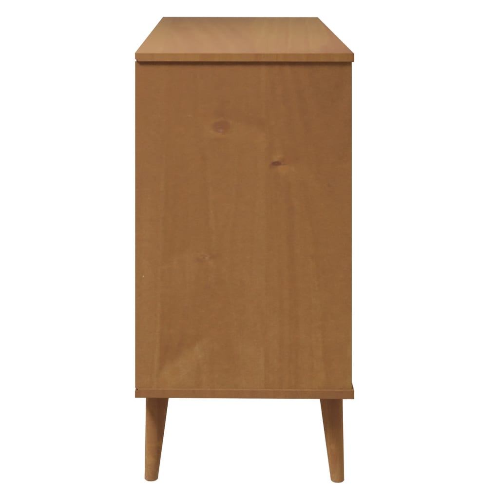 vidaXL Drawer Cabinet MOLDE Brown 113x40x80 cm Solid Wood Pine