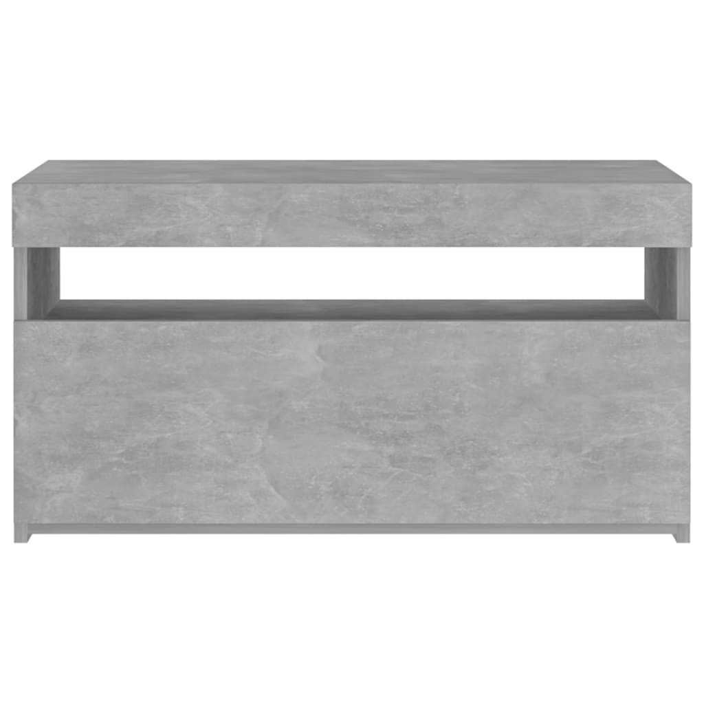 vidaXL TV Cabinet with LED Lights Concrete Grey 75x35x40 cm