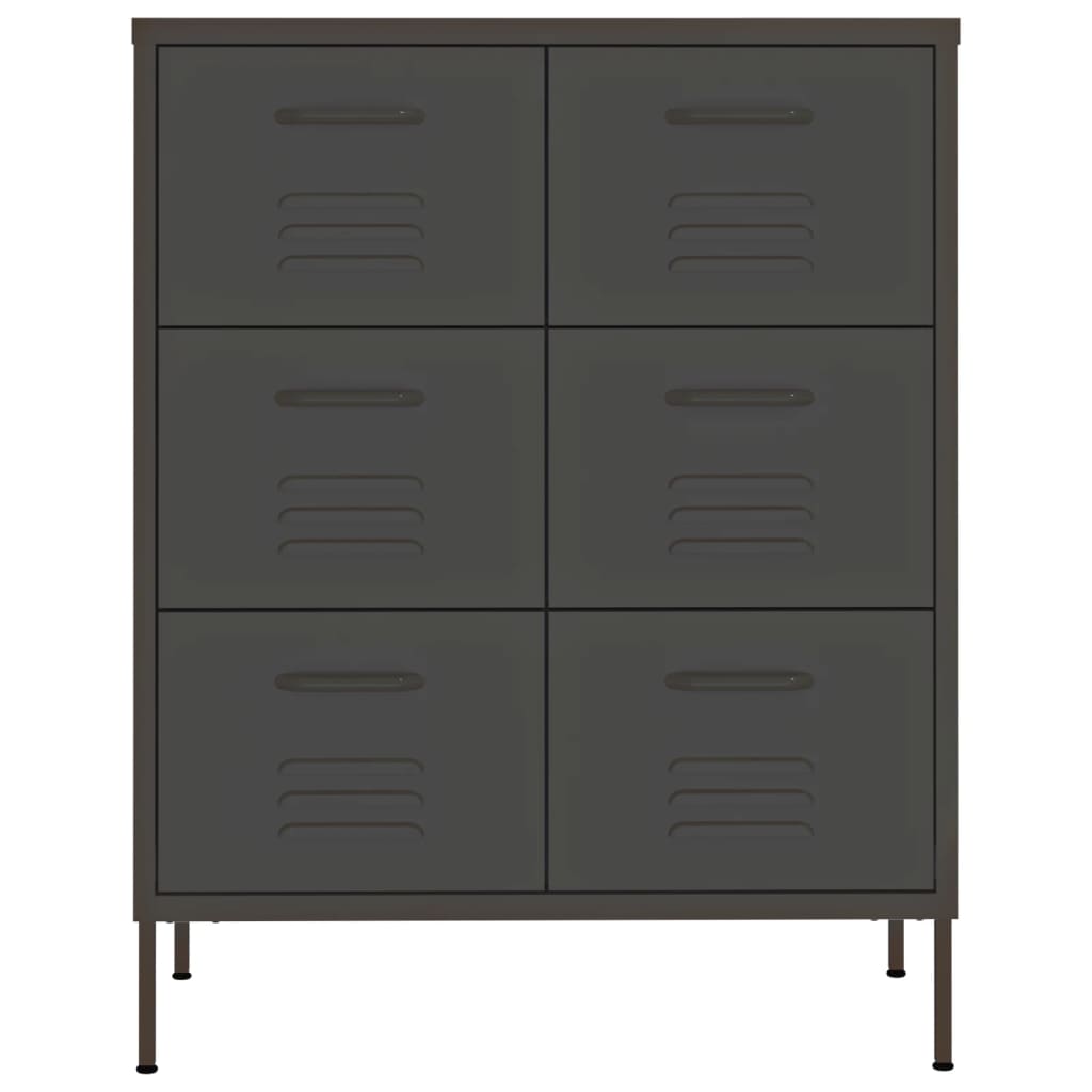 vidaXL Drawer Cabinet Anthracite 80x35x101.5 cm Steel