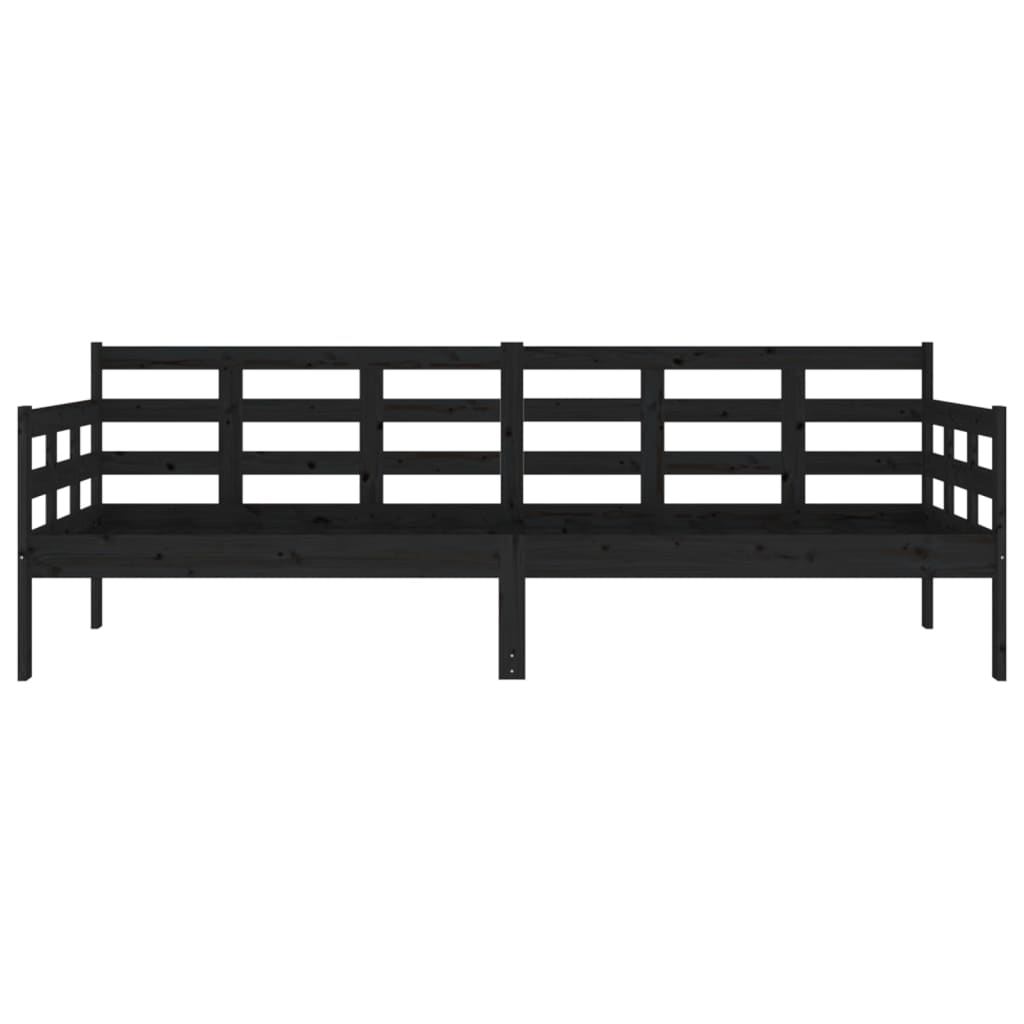 vidaXL Day Bed without Mattress Black Solid Wood Pine 80x200 cm