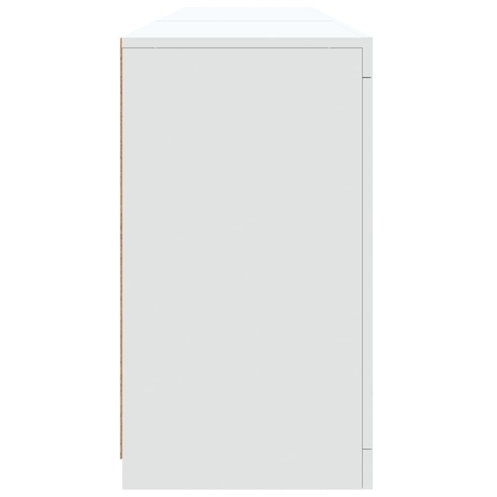 vidaXL Sideboard with LED Lights White 162x37x67 cm