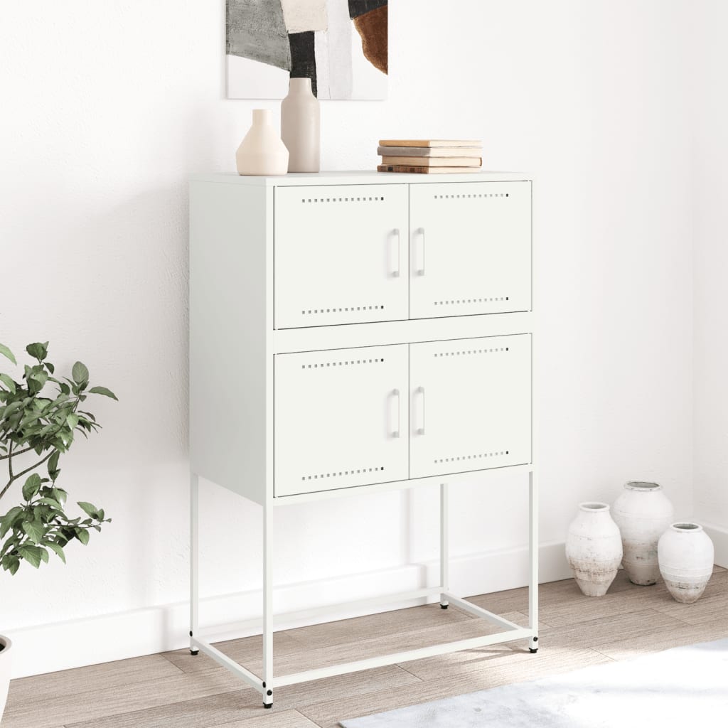 vidaXL Sideboard White 68.5x38.5x107 cm Steel