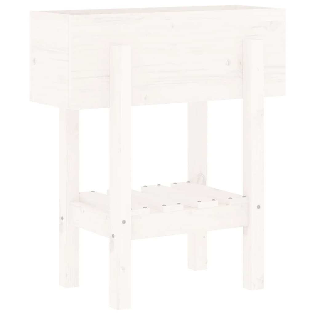 vidaXL Garden Planter White 62x30x69 cm Solid Wood Pine