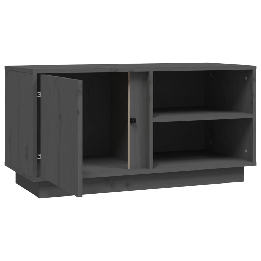 vidaXL TV Cabinet Grey 80x35x40.5 cm Solid Wood Pine