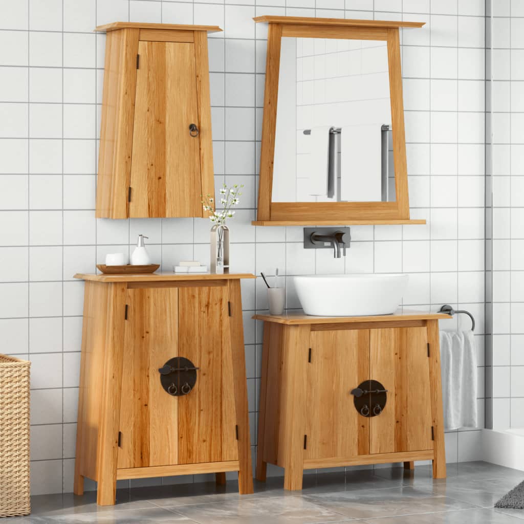 vidaXL 4 Piece Bathroom Furniture Set Solid Wood Pine