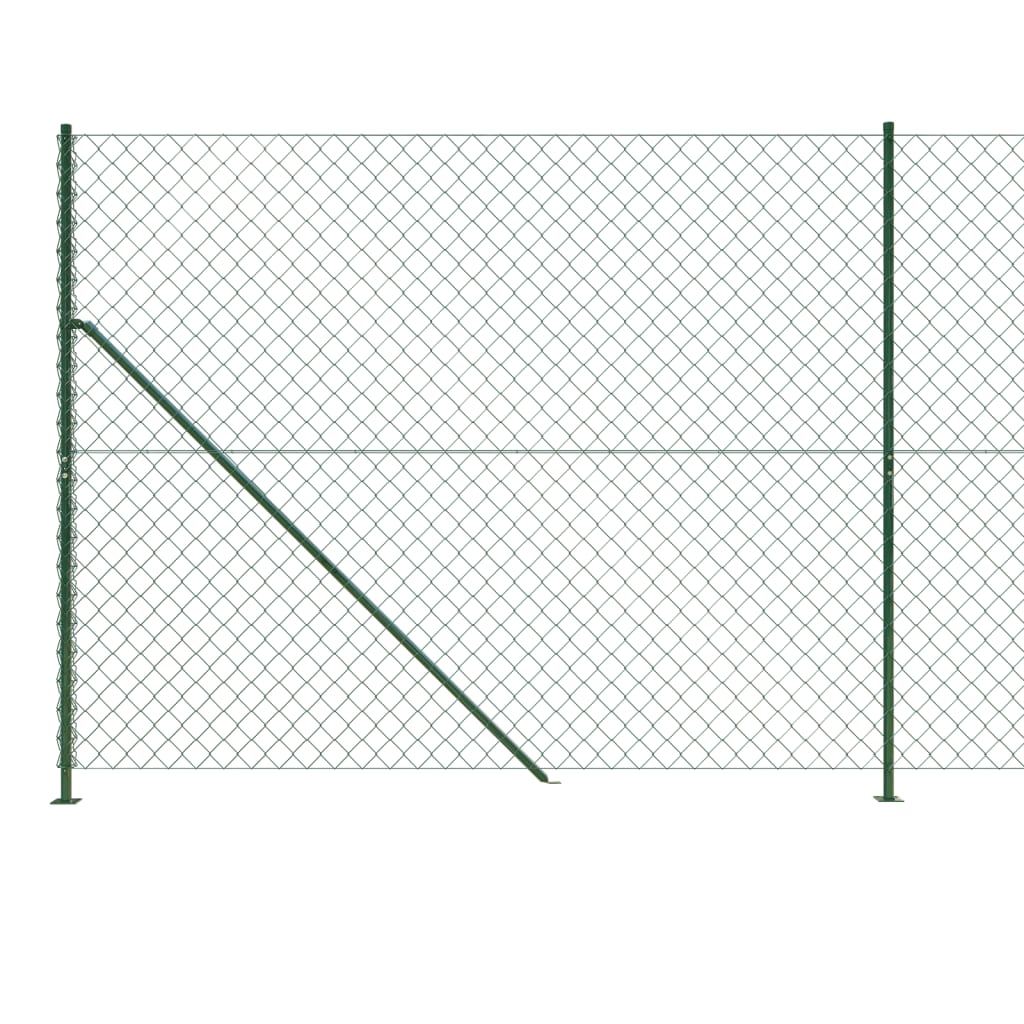 vidaXL Chain Link Fence with Flange Green 2x10 m