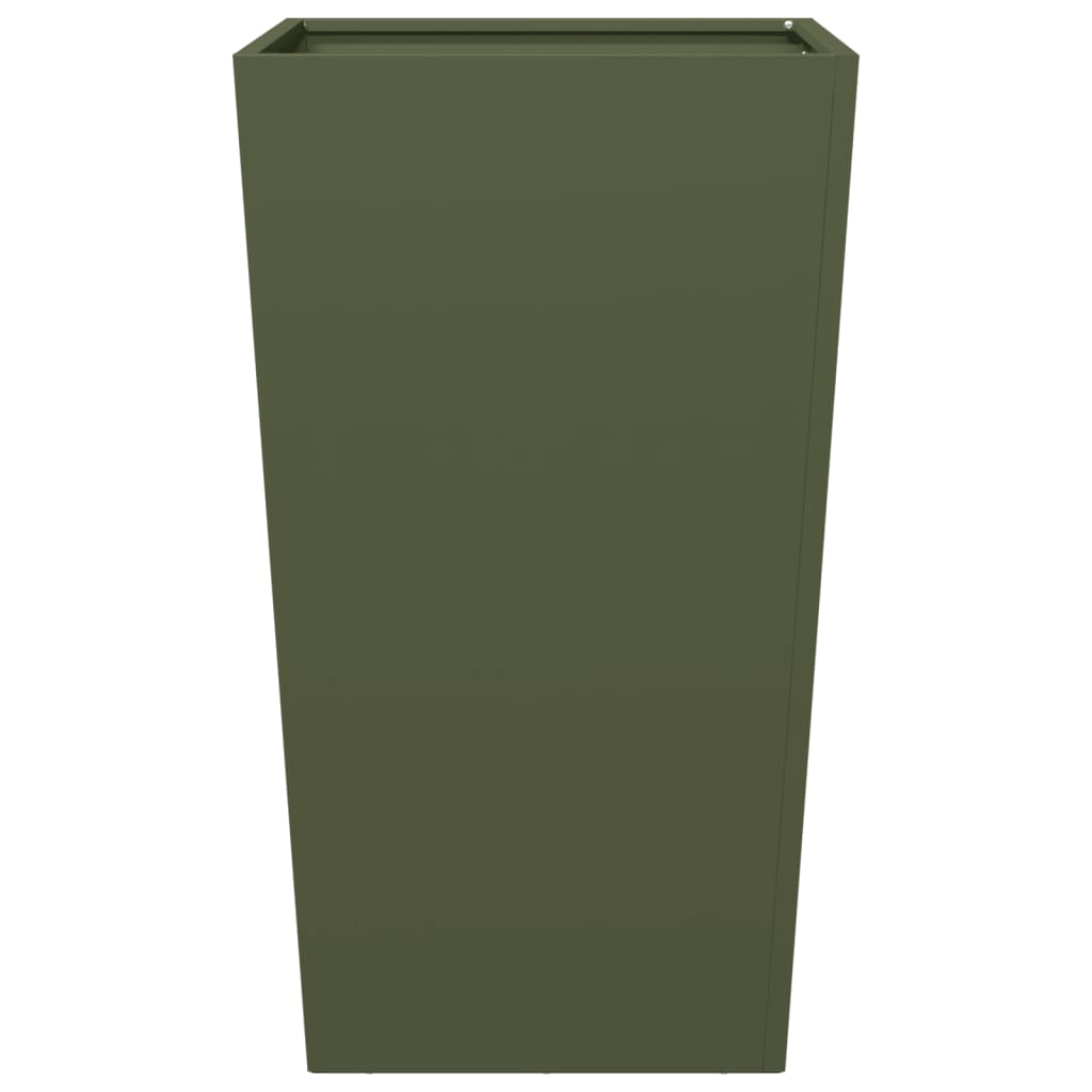 vidaXL Garden Planters Olive Green 2 pcs 45x45x75 cm Steel