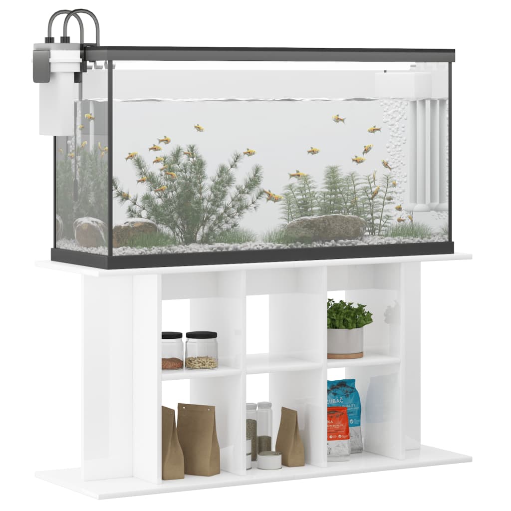 vidaXL Aquarium Stand High Gloss White 120x40x60 cm Engineered Wood