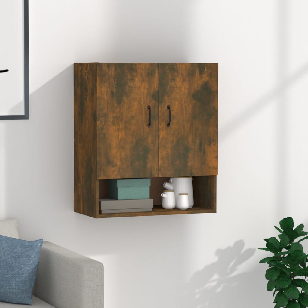 vidaXL Wall Cabinet Smoked Oak 60x31x70 cm Engineered Wood