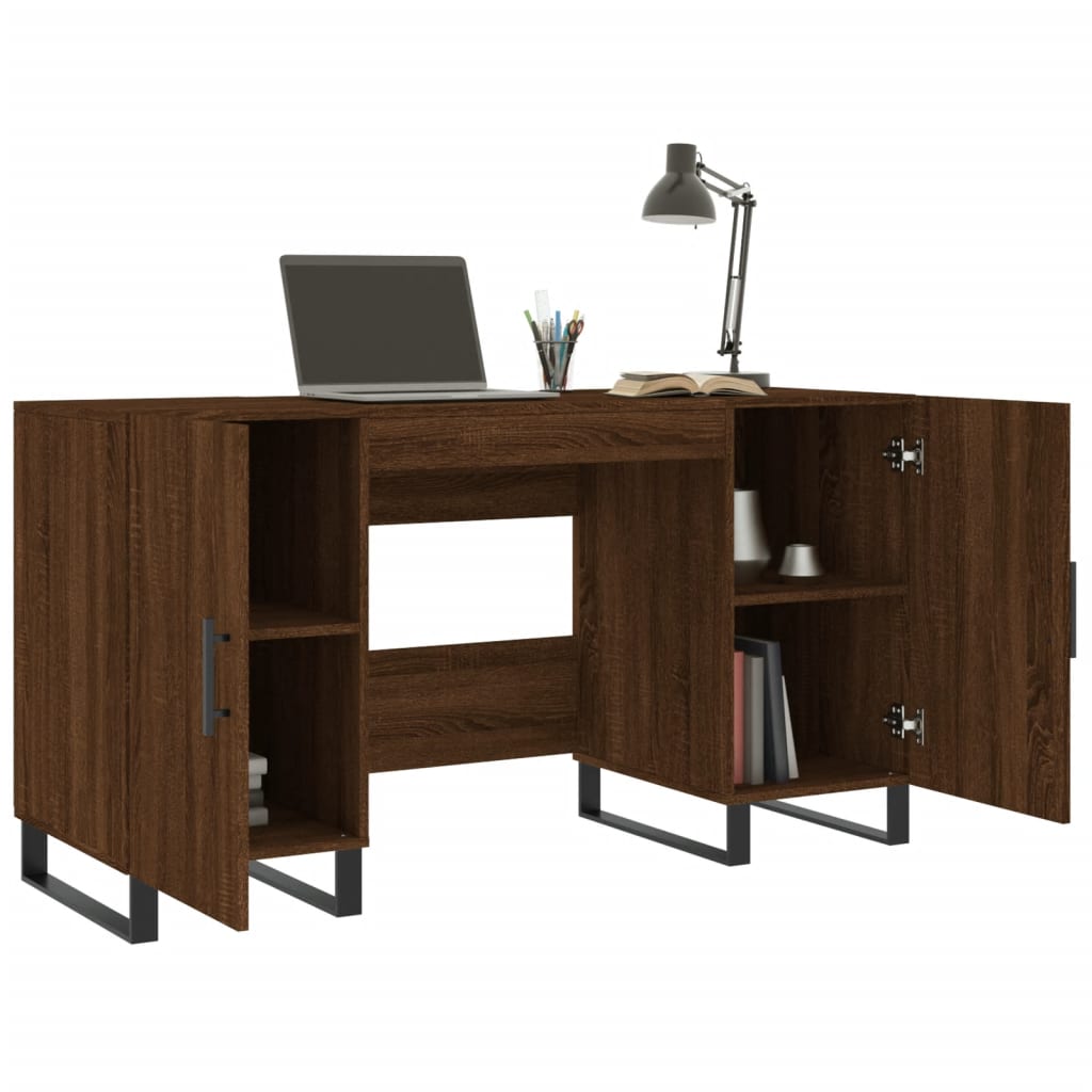 vidaXL Desk Brown Oak 140x50x75 cm Engineered Wood