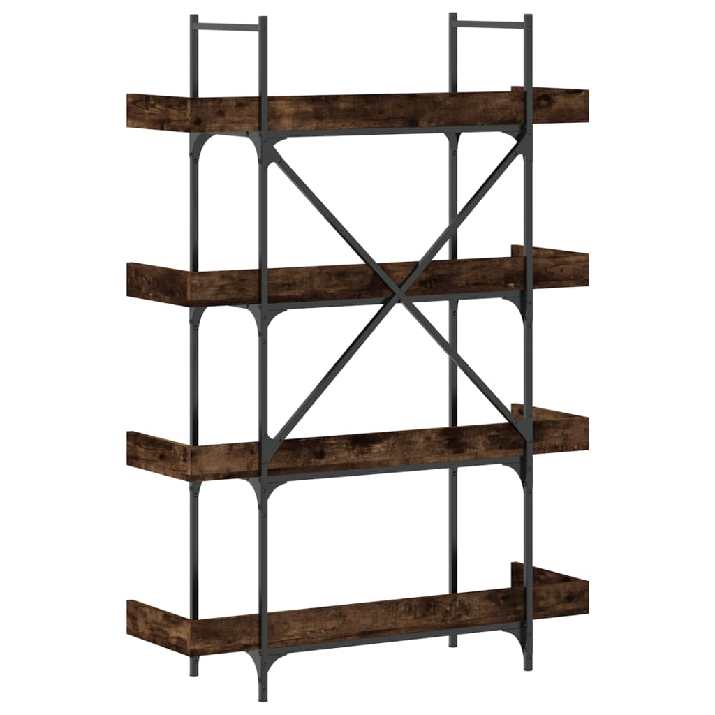 vidaXL Bookcase 4-Tier Smoked Oak 100x33x145.5 cm Engineered Wood