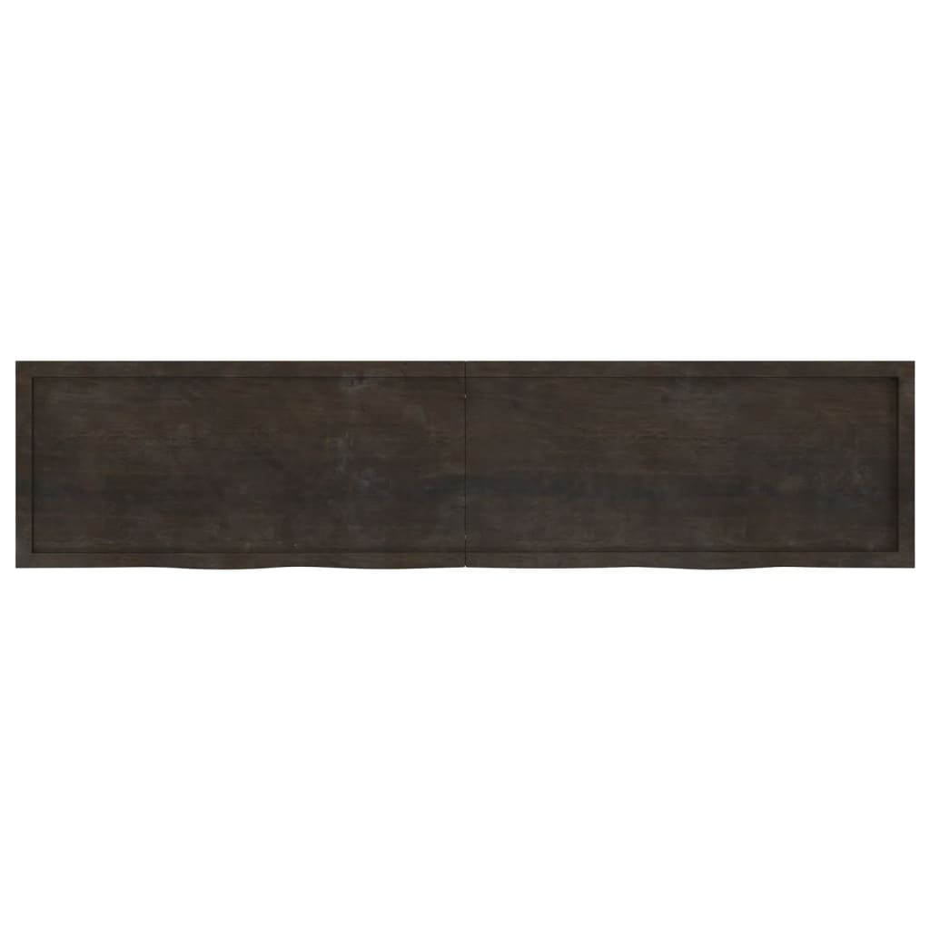 vidaXL Wall Shelf Dark Brown 220x50x(2-6) cm Treated Solid Wood Oak