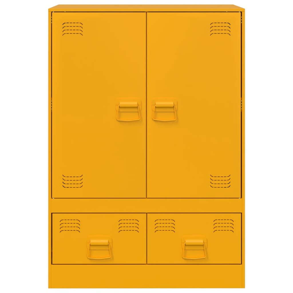 vidaXL Highboard Mustard Yellow 67x39x95 cm Steel