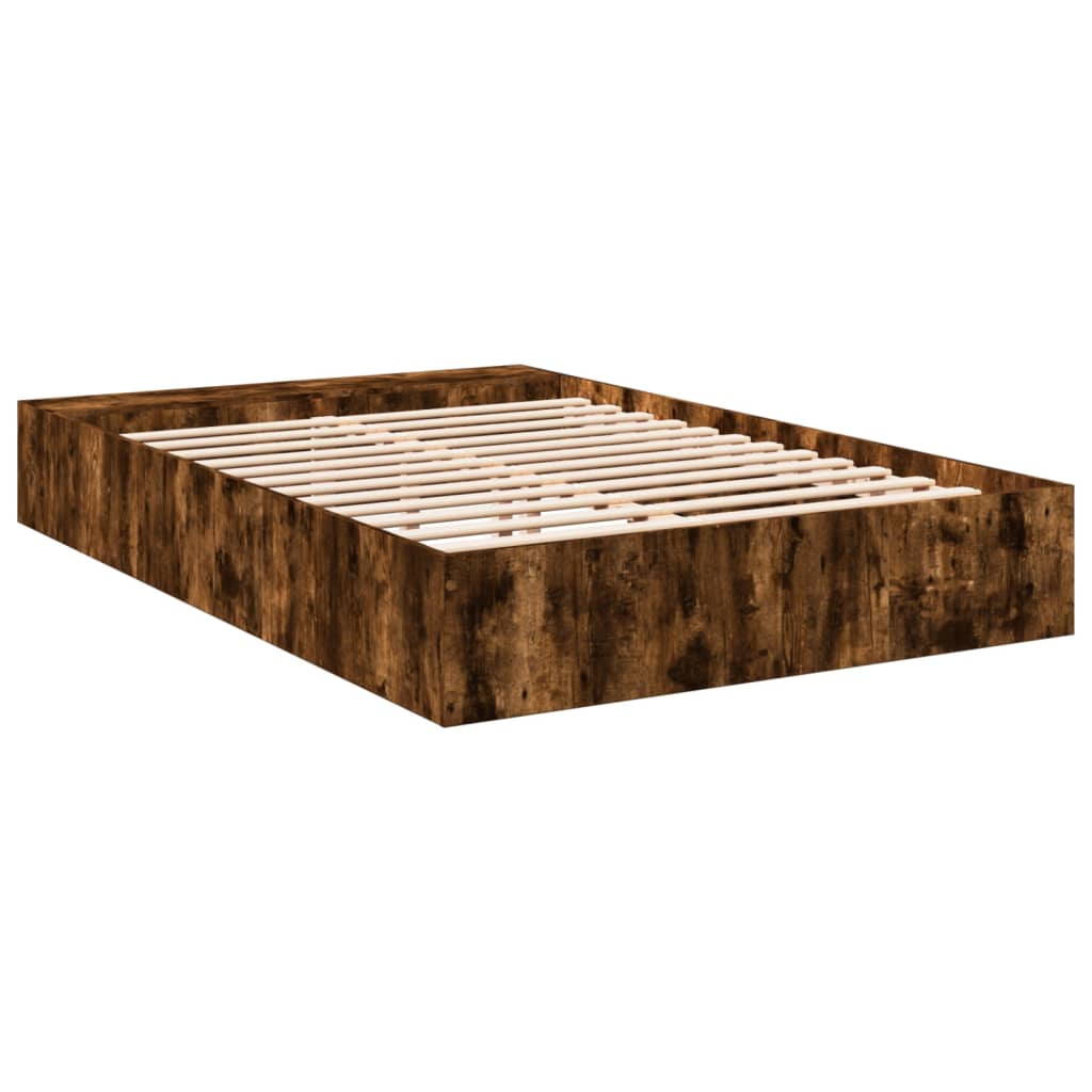 vidaXL Bed Frame without Mattress Smoked Oak 160x200 cm