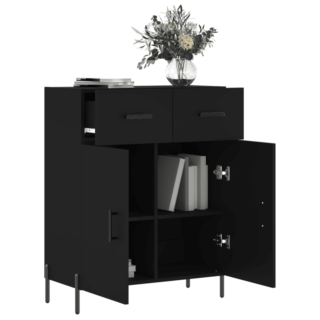 vidaXL Sideboard Black 69.5x34x90 cm Engineered Wood