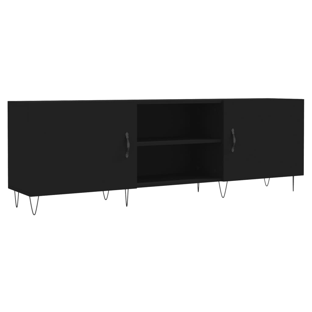 vidaXL TV Cabinet Black 150x30x50 cm Engineered Wood