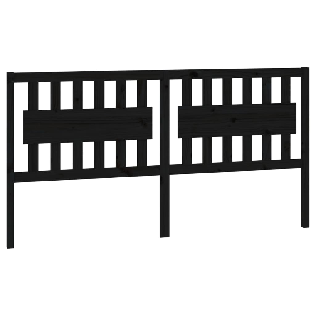 vidaXL Bed Headboard Black 185.5x4x100 cm Solid Wood Pine