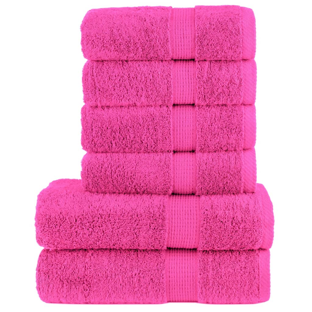 vidaXL 6 Piece Premium Towel Set SOLUND Pink 600 gsm