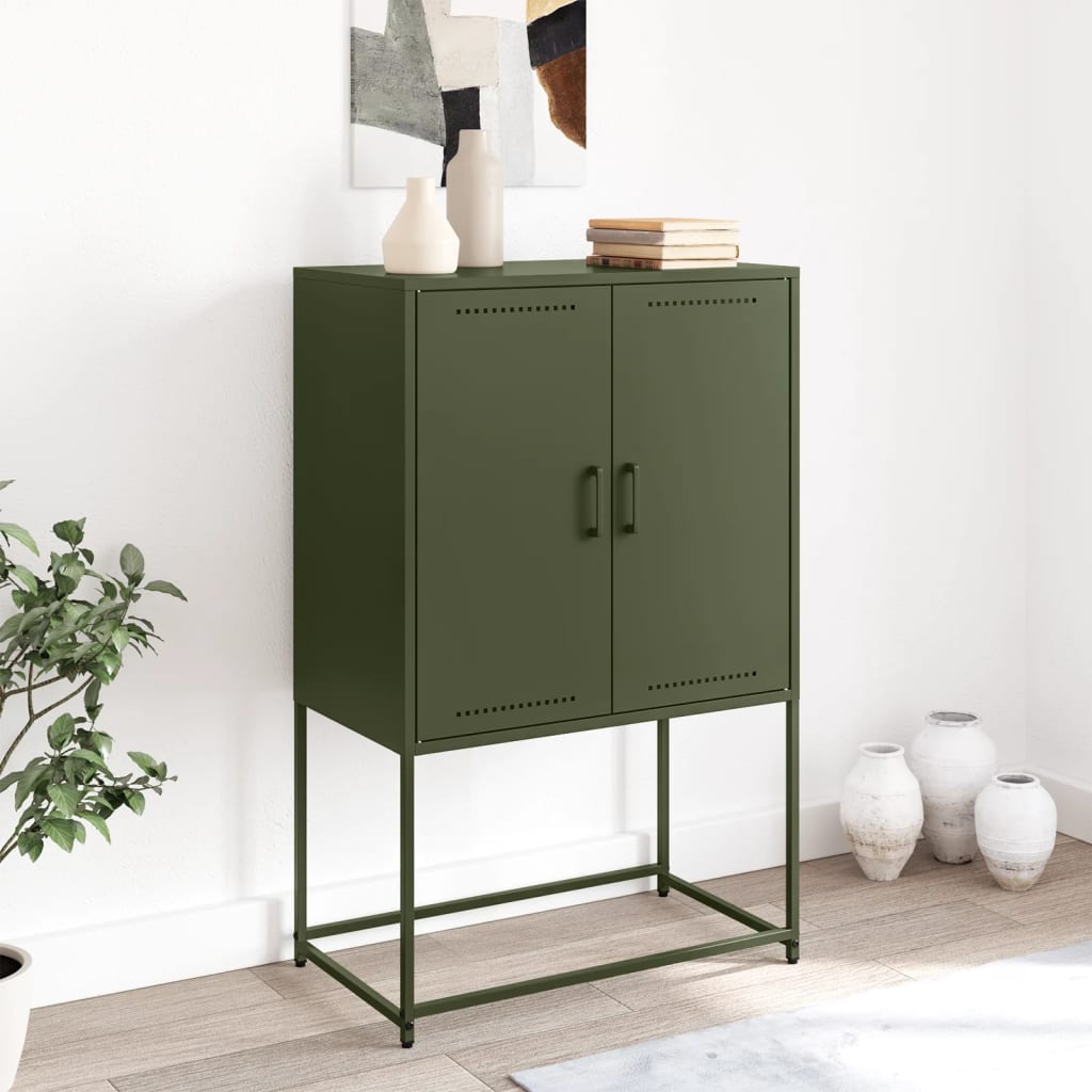 vidaXL TV Cabinet Olive Green 68x39x60.5 cm Steel