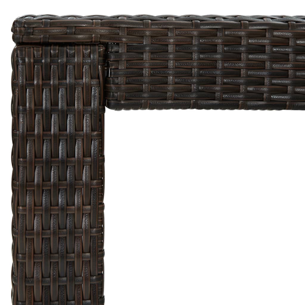 vidaXL 5 Piece Outdoor Bar Set with Armrest Poly Rattan Brown