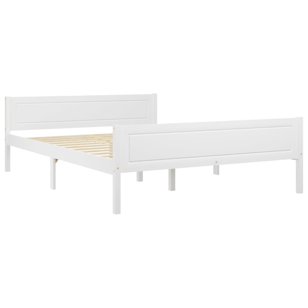 vidaXL Bed Frame without Mattress Solid Pinewood White 160x200 cm