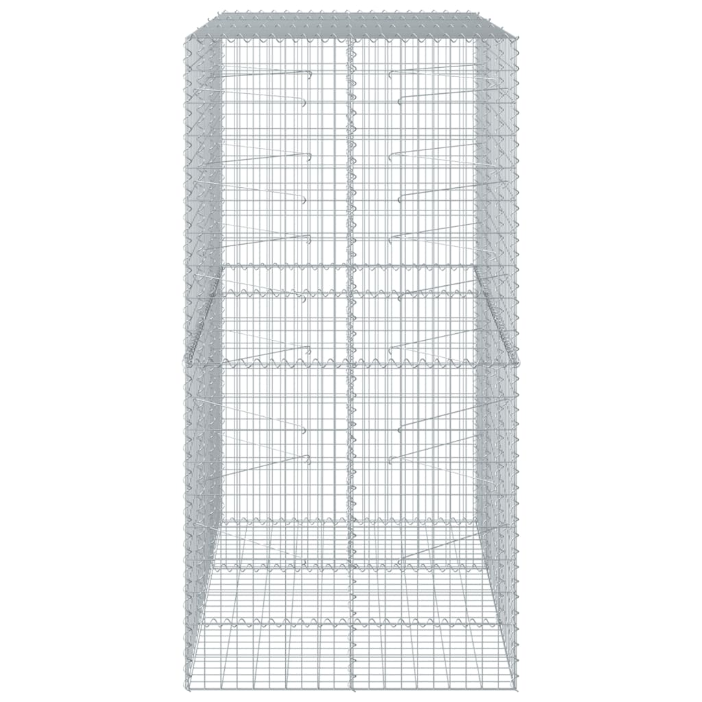 vidaXL Gabion Basket with Cover 150x100x200 cm Galvanised Iron