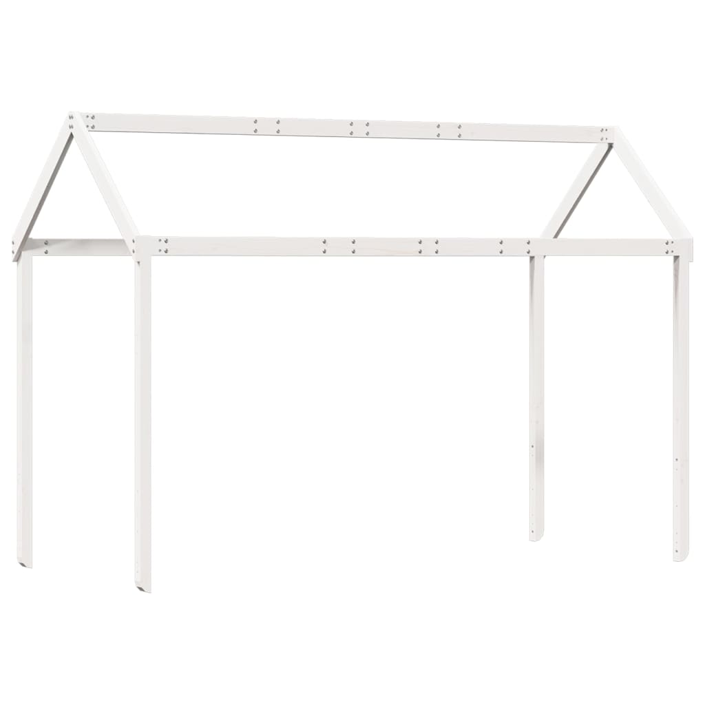 vidaXL Loft Bed with Ladder and Roof without Mattress White 80x200 cm