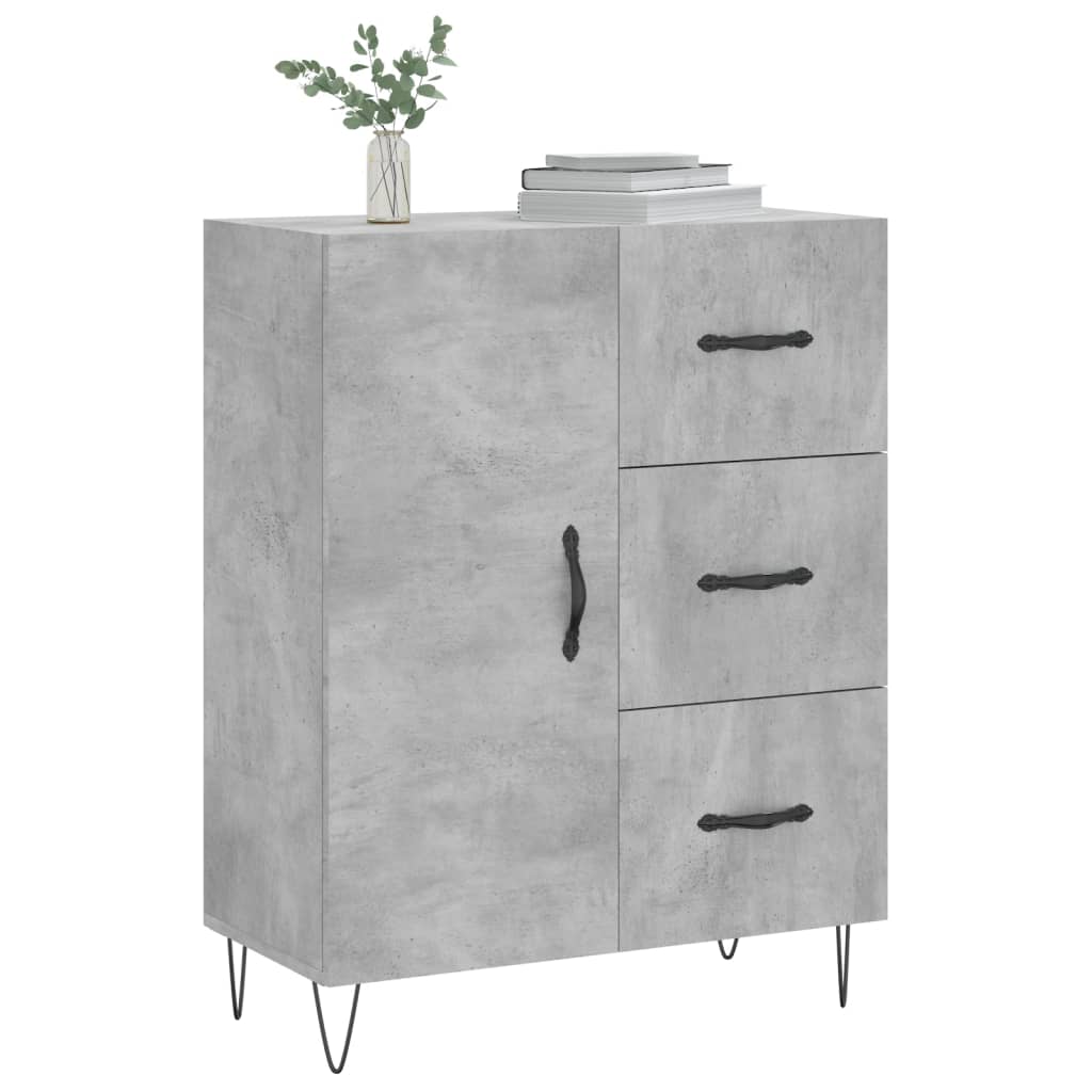 vidaXL Sideboard Concrete Grey 69.5x34x90 cm Engineered Wood