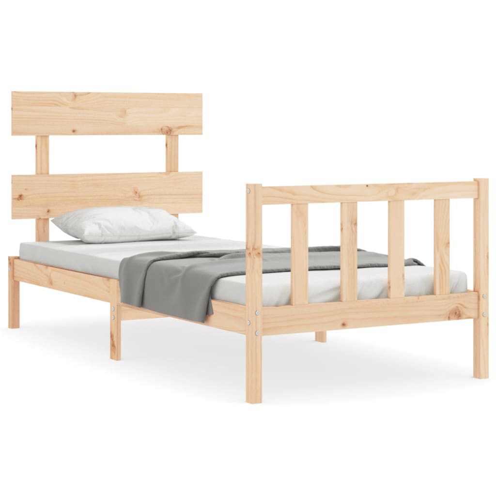 vidaXL Bed Frame without Mattress Single Solid Wood Pine