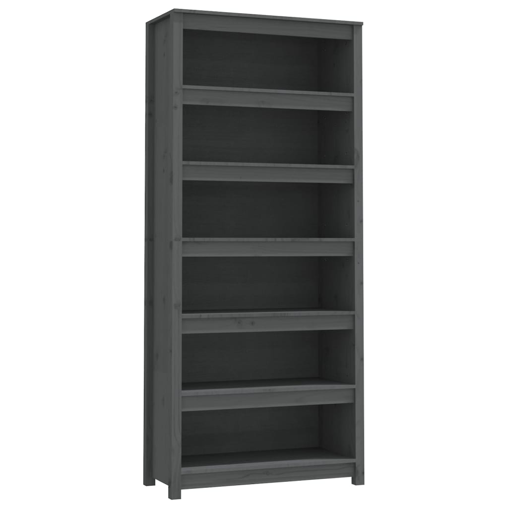 vidaXL Book Cabinet Grey 80x35x183 cm Solid Wood Pine