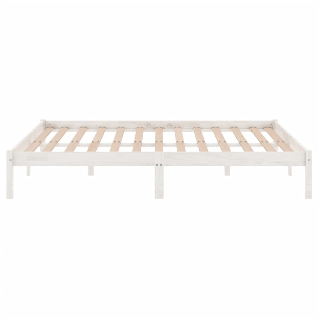 vidaXL Bed Frame without Mattress White Solid Wood 200x200 cm